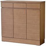 ライフスタイリングショップ キャビネット 窓下収納 幅91cm 木製 薄型 引出付 ライトブラウン DL-612WLB