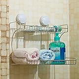 ダブルラックステンレス製キッチン浴室トイレの吸盤タオルラック収納ラック