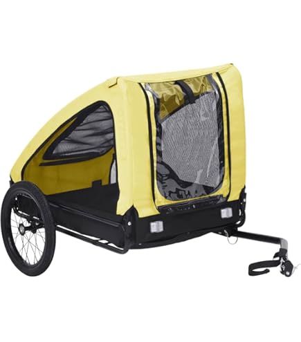 Amazon.co.jp: vidaXL 自転車用ペットトレーラー ブルー＆ブラック, 犬