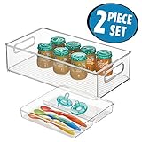 mDesign Nurseryストレージビンのボトル、Baby Food – 8 " x 14 " x 4インチ、2のセット、クリア。。。