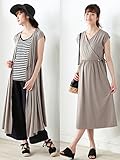 Angeliebe エンジェリーベ マタニティ ワンピース 授乳しやすい カットソー 2WAY ラップ ワンピ 妊婦服 産前 産後 フリー ベージュ 22033 22033200