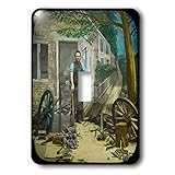 Scenes from the Pastマジックランタン – Victorian Tale The Village Blacksmith 2号1890マジックランタンスライド – 照明スイッチカバー 