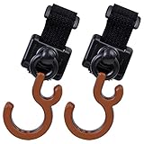 ベビーカー用 ダブルフック (ブラック×ブラウン)