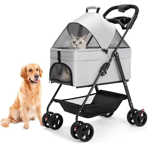 Amazon.co.jp: ペットカート 犬用ベビーカー 折り畳み式 犬用