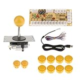 Flameer PCコントローラ　ジョイスティック　DIYキット　アーケードゲーム用　全5色　ゼロ遅延　USBエンコーダボード　交換部品 - 黄