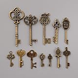 Kicode 12盛り合わせアンティーク ヴィンテージオールド・大スケルトンロイヤルキーを見て ブロンズ ペンダントヴィンテージ 主なグッズ DIYリビングベッドルームホームデコレーションインテリア