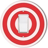 Rikki Knight RND-LSPROCK-115 Archery Target Round Single Rocker Light Switch Plate, Red/White [並行輸入品