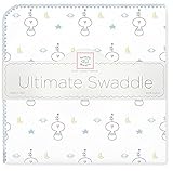 SwaddleDesigns Ultimate Receiving Blanket, Space Friend, Pastel Blue [並行輸入品]