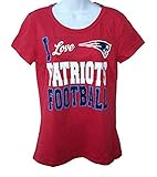 I Love New England Patriots FootballレディースサイズLarge 3 / 4杢レッドshirt- Ladies