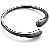 WOWORAMA Teardrop Gold Cuff Bracelets for Women Adjustable 18K Gold Plated Chunky Open Cuff Bangle Bracelets Minimalist Thick