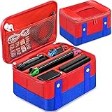Switch ケース 【Switch/Switch 有機ELモテル対応】スイッチ ケース ニンテンドー スイッチ用 ケース Switch 収納 バッグ スイッチ ケース かわいい Switch キャリング ケース スイッチ 収納 オールインワン バッグ(赤/青)