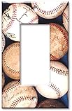 アートプレート® – 特大スイッチプレート – スポーツ:古いBaseballs マルチカラー 111-R-oversize