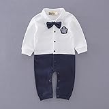 S'M(エスエム)　ベビー服.男児フォーマルロンパース男の子カバーオール白いシャツ紳士風洋服　長袖　イベント　70cm~95cm … (95, 紺) …