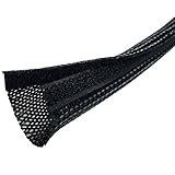 1.25" Side Entry Cable Wrap Braided Sleeving with Hook & Loop Fastener - Length: 10 Feet [並行輸入品]
