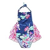 PER ロンパース　ベビー服 ホルターネック　バックレス　カバーオール ベビー 女の子　花柄　可愛い　コットン　夏