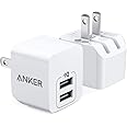 【2個セット】Anker PowerPort mini（USB充電器 12W 2ポート）【PSE技術基準適合/折りたたみ式プラグ/PowerIQ/超コンパクトサイズ 】iPhone iPad Android各種対応 ホワイト