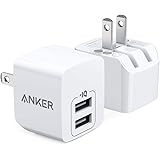 【2個セット】Anker PowerPort mini（USB充電器 12W 2ポート）【PSE技術基準適合/折りたたみ式プラグ/PowerIQ/超コンパクトサイズ 】iPhone iPad Android各種対応 ホワイト