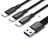 Sound Wave 5A 急速充電 3In1 ﾅｲﾛﾝ編み 三股 20cm 充電 Type C TypeC USB-C スプリッター ケーブル 黒色 1本で Type C 機器 3台同時に充電 TypeC Y字ケーブル 分岐ケーブル 3in1 USBケーブル F.Wave ｵﾘｼﾞﾅﾙ ﾚｻﾞｰ調 MicroFiber お手入れｸﾛｽ USB C3編