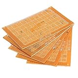 SODIAL 5件の9x15cm ペーパージョイントブランクプロトタイプ　PCB DIYプリント回路基板　イエロー