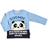 2017年 春物 ZOOMIC ズーミック フェイスアップリケ 切替 長袖Ｔシャツ ブルー◇90cm