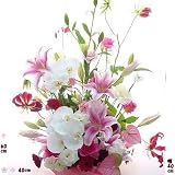 豪華ユリバラ蘭花アレンジ