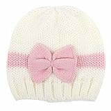 YideaHome可愛い 赤ちゃん ニット帽 ベビー ニット 帽子 ベビー帽子 ビーニー出産祝い 新生児 キッズ 女の子 秋冬 子供 ニットキャップ リボン付き