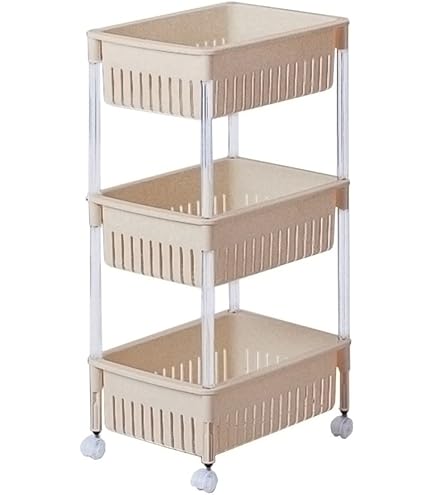 Amazon.co.jp: 平和工業 キッチンワゴン バスケットワゴン 3段