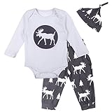MIOIM® 子供服 ロンパース ズボン 帽子 ３点セット プリントTシャツ＆ロングパンツ　 セットアップ ベビー 子供 ベビー服