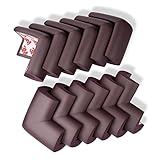 子ども年配者を安全に保護，子供用コーナーガード(12個入り),厚みのある,両面テープが予め貼ってあります (ブラウン, 12個)