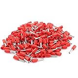 uxcell コード端端子 レッド ワイヤー 銅 AWG16 絶縁フェルール 260個入り