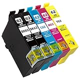 【nasia+】エプソン用 IC62 (BK*2/C/M/Y) 【5本セット】 互換 インク カートリッジ 純正と併用OK [安心国内保証/