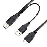 Chenyang Power YケーブルデュアルUSB3.0男性からマイクロUSB 3.0 YケーブルSSD HDDの追加電力を備えたケーブル