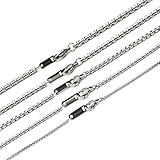 Kissyan Stainless Steel 1.5mm to 3.5mm Rolo Cable Link Chain Necklace For Unisex Adult 16 to 36 Inch