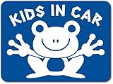 imoninn KIDS in car ステッカー　【マグネットタイプ】　No.22　カエルさん　（青色）
