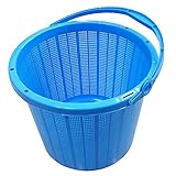 【個人宅配送不可】 【20個】 丸かご 青 中 取っ手付 容量16L 収穫かご 国産品 安全興業 【代引不可】