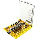 NUZAMAS 45-in-1精密スクリュードライバツールキットラップトップコンピュータのオーガナイザーケースにフレキシブルエクステンションバー付きコンパクトディスアセンブリーリペアビット電話iPho