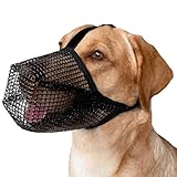 DICOCO 犬 口輪 犬用 マズル口輪 犬の口輪 しつけ口輪 犬無駄吠え対策 小型犬 中型犬 家具破壊防止 噛み癖対策 傷舐め防止 サイズ調節可能 犬用訓練用品 犬の口カバー ペット用マスク（オールブラック，M）