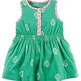 カーターズ Carter's ワンピース ノースリーブ 綿55% レーヨン45% オムツカバー付き Printed Dress 12M (72-78cm)