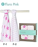 aden + anais (エイデンアンドアネイ) おくるみ 2枚セット 出産祝い 【並行輸入品】F Fluro Pink