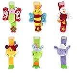 Godr幼児赤ちゃんソフトぬいぐるみ動物手首ラトル、6pcs Squeak Ringing Rattail手首ストラップEnlightenment baby toy – Bestギフト早期教育開発おも