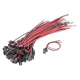uxcell ジャンプワイヤ EL ワイヤコネクター メタル製ブラック LEDストラップ 10cm 長さ 20ペア入り