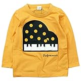 【秋冬物春対応】 CHEEK ROOM(チイクルーム) 製品洗い加工済み42/2天竺ピアノ長袖Tシャツ 80cm/YE NO.B-470263