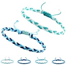 Amazon | 【2本セット】ミサンガ アンクレット 青系 編み込み