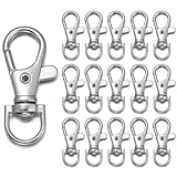 HappyHome ナスカン キーホルダー金具 30個セット 全長38mm 内径10mm 回転フック アクセサリ金具 亜鉛合金製 (シルバー30個入)