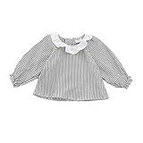 ALLAIBB ベビー服 ワンピース シャツ 長袖 ベルベット ブラウス キッズ 女の子 春 秋 size 90 (ブラック)