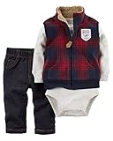 カーターズ Carter's ボディスーツ ＆ パンツ ＆ ベスト 3点セット 3-Piece Little Vest Set 3M (55-61cm) [並行輸入品]