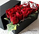 【フラワーギフト】　生花 ローズ　ボックス／ Ｒｏｓｅｓ Ｂｏｘ　深紅の赤バラ1ダース　サプライズフラワー♪　レッド 【誕生日 プレゼント 記念日　 結婚祝い 彼女 】
