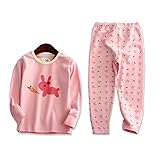 PANCY 子供服 長袖 ルームウェア 上下セット 秋冬 女の子 うさぎ柄(100cm,ピンク)