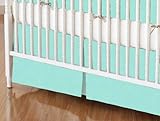 SheetWorld - MINI Crib Skirt (24 x 39) - Solid Aqua Woven - Made In USA by sheetworld
