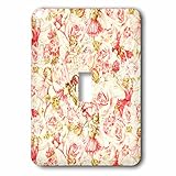 3drose LLC lsp _ 60537 _ 1ピンクNグリーンVintage Flower Fairies、単一切り替えスイッチ